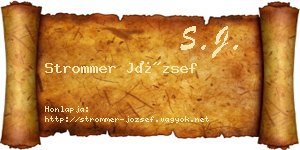 Strommer József névjegykártya